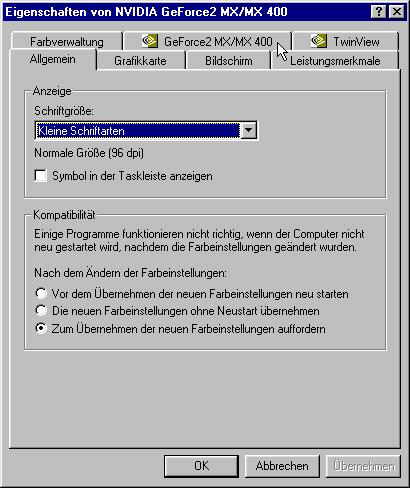 Eigenschaften von GeForce