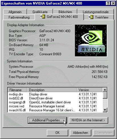 Eigenschaften von GeForce